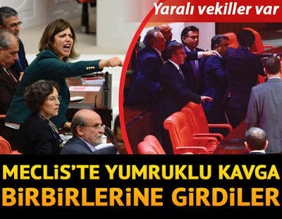 Άγριο ξύλο με τραυματίες μεταξύ Τούρκων και Κούρδων βουλευτών της τουρκικής βουλής (βίντεο)